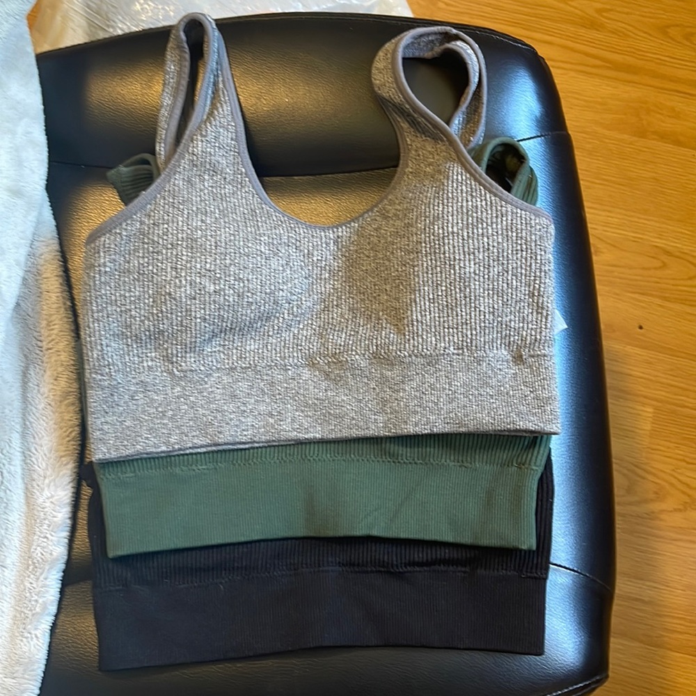3 padded seamless aerie bralettes bundle